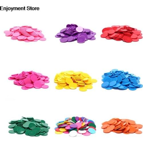 100Pcs/Lot 9 Colors 25mm Plastic Poker Chips Casino Bingo Markers Token Fun Family Club Board Games Toy Creative Gift