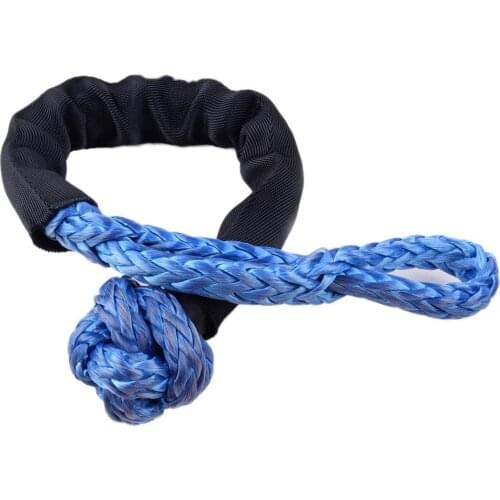 2Pcs 33000 Lbs Nylon Winch Rope Car Flexible Synthetic Soft Shackle Towing Recovery Straps for ATV UTV Off-Road 15T Towing Ropes