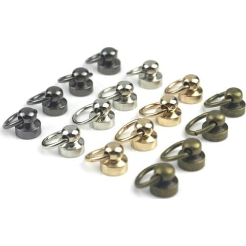 20PCS Metal Ball Post With O Ring Studs Rivets Nail Screwback Round Head Spots Spikes Leather Craft phone case decor Accessories