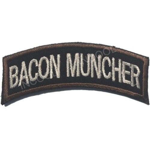 3D Embroidery Patch Bacon Muncher Patch Military Hook & Loop Patches Tactical Emblem Applique Combat Embroidered Badges