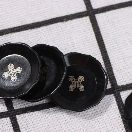 4pcs/set 1/12 Dollhouse Miniature Resin Printing Plate Dishes Dollhouse Mini Play Kitchen Furniture