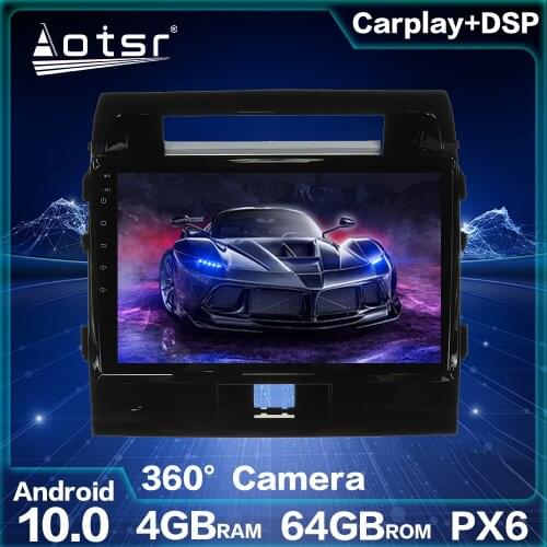 For Toyota Land Cruiser 200 Car DVD Player GPS Navigation Android 10.0 4G 64GB Auto Audio Stereo Head Unit Multimedia Player IPS