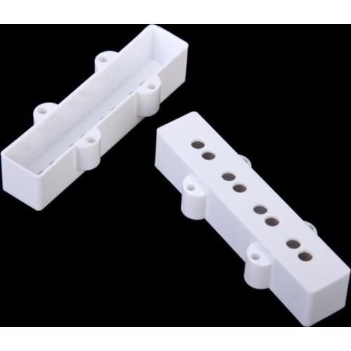 White Electric 4-String Bass Guitar Open Style Pickup Cover Set