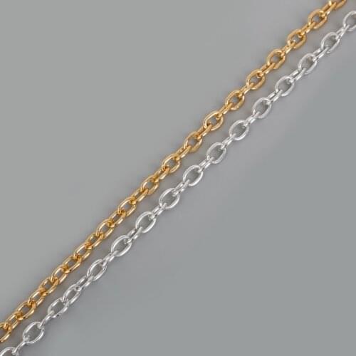 2016 New Arrival Aluminum Chain O-Shape Chain Plated Silver/Dark Gold For Necklace Bracelet DIY Jewelry Findings & Craft Making
