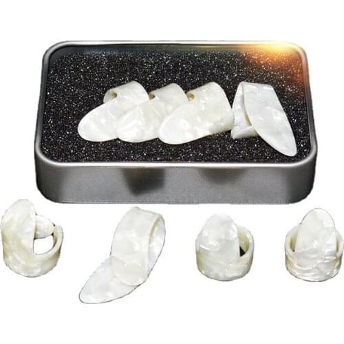 Guitar Thumb Finger Picks Plectrum Celluloid Thumbpicks with Storage Box Case for Acoustic Guitar Banjo Ukulele Parts Accessorie