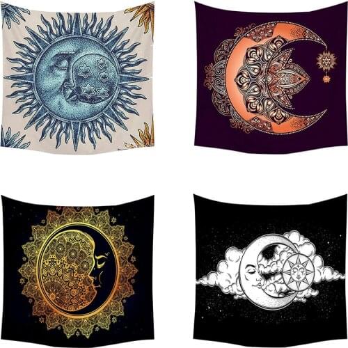 India Mandala Tapestry Wall Hanging Sun Moon Star Picnic Blanket Home Decoration Accessories Yoga Sleeping Tapestry Art Carpet