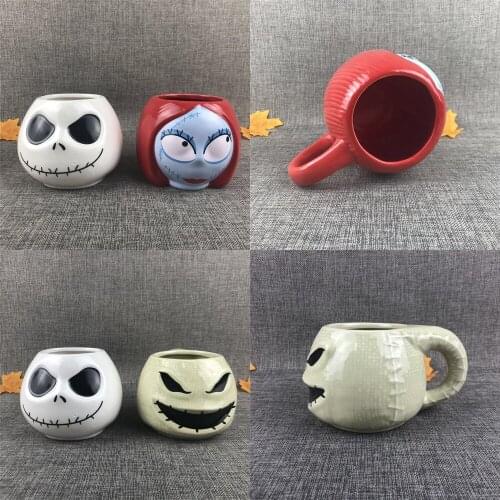 Creative Skull Drinkware Jack Coffee Mugs Cartoon Coffee Tea Cup Halloween Bar Gift Cup Nightmare Before Christmas Gift