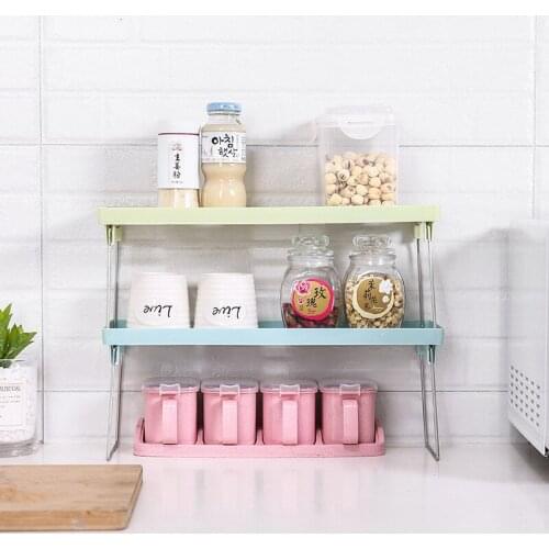 Kitchen Seasoning Kitchen Rack Kitchen Storage Rack Plastic Folding Kitchen Rack for Cookware Spice Jar Pantry Organizer