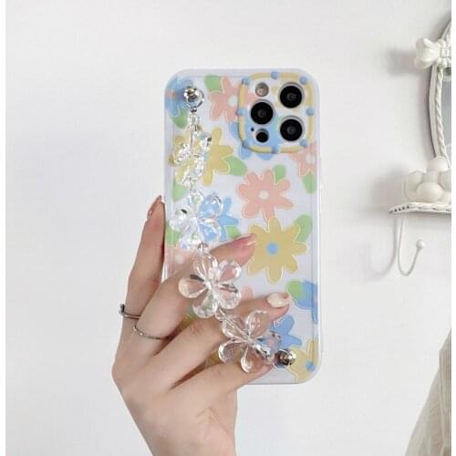Cute Flower Chain Phone Case For iphone 12 Pro Max 11 X XR XS MAX 7 8 Plus Floral Bracelet Protection Cases Cover Fundas capa