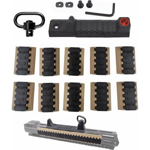 Mloks Enhanced Picatinny Rail And Mloks Safe Index Rest And Quick Release 1.25" Push Button QD Adapter Kit For Mloks Handguard