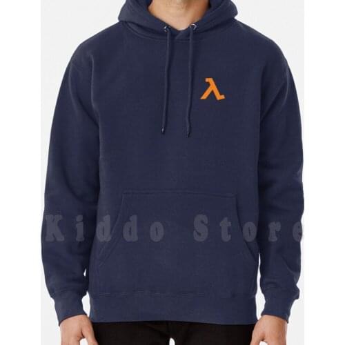 Lambda Half-Life Logo hoodies long sleeve Half Life Video Game Physique Orange Lambda