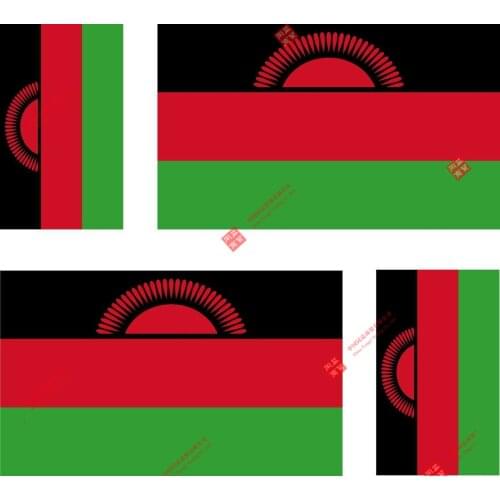 Set of Creative 4x Sticker Vinyl Car Bumper Decal Outdoor Car Moto World Flag Malawi Car Decal Decoration Laptop