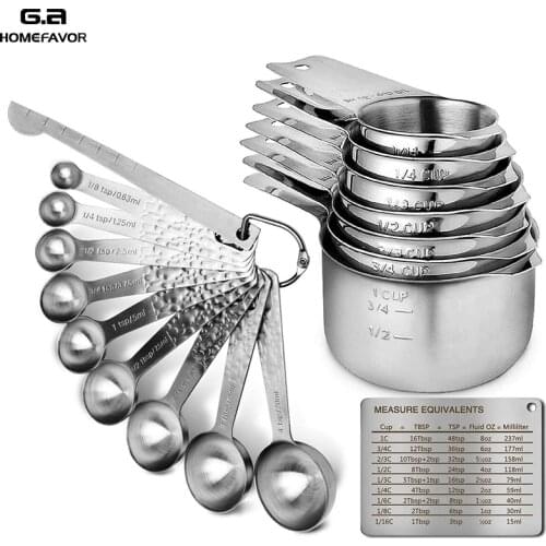 Measuring Spoon Scoop Sets 18 10 7 Pcs Stainless Steel Measuring Cup Coffee Tea Spices Flour Oil Measure Storage Tools