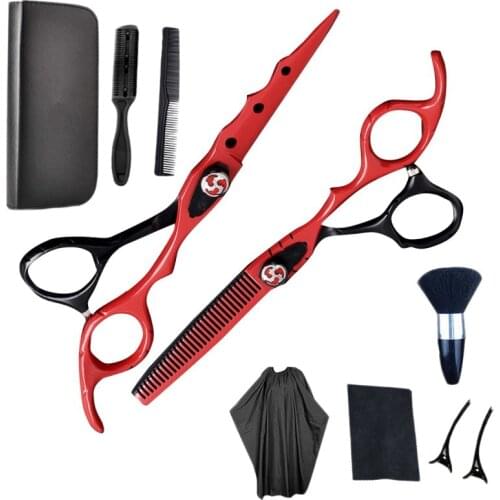 10Pcs Professional Hairdressing Scissors Kit,Hairdressing Scissors, Flat Teeth Scissors,Household Salon Hairdresser Tool