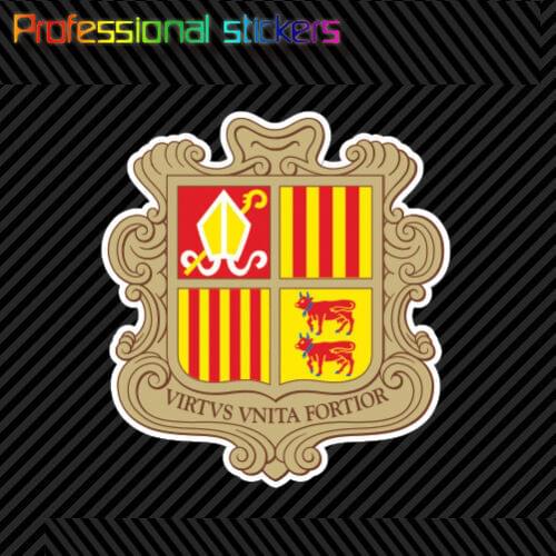 Andorran Coat of Arms Sticker Decal Self Adhesive Vinyl Andorra Flag AND AD Stickers for Cars, Bicycles, Laptops, Motos