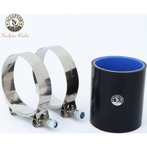 0 degree Straight Silicone Hose/Tube +T clamp 51 57 63 70 76MM Rubber Joiner Tube for Intercooler Cold air intake Pipe