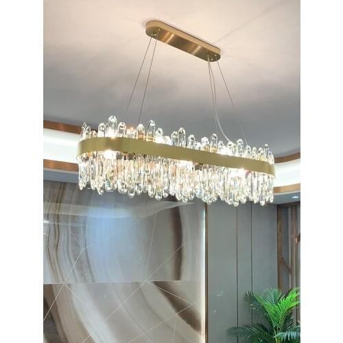 Light luxury dining room chandelier crystal chandelier strip dining room light living room light simple atmospheric lamps