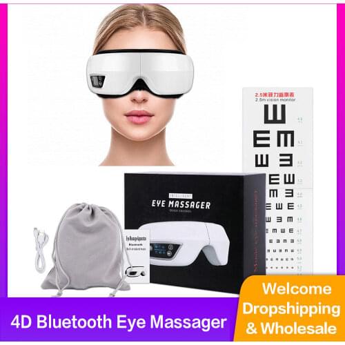 Vibration Eye Massager Pressure Therapy Eye Care Beauty Instrument Fatigue Relieve Hot Compress Massager Bluetooth Eyes Massager