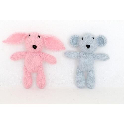 Knit Teddy bear Toy photo props Newborn Bunny Rabbit Doll Stuffed Animal Bear toy Christmas gift
