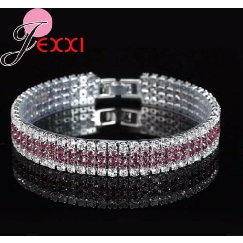 Trendy 925 Sterling Silver Charm Bracelet For Women With AAA Cubic Zircon Fashion Bracelets & Bangles Jewelry