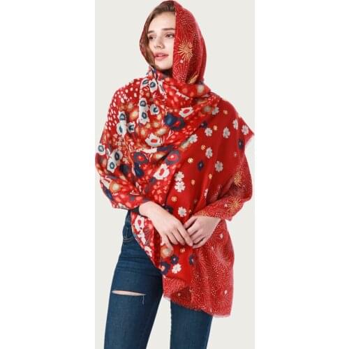 Women Bronzing Luxury Hijab Scarf Floral Print Pattern Soft Shawl Vintage Stole Blanket Wrap NEW