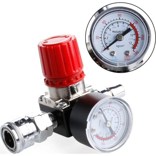 1/4" 180PSI Air Compressor Regulator Pressure Switch Control Relief Valve Gauges