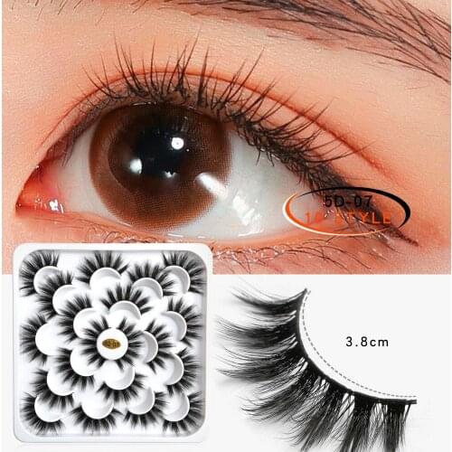 10 Pairs 5D Faux Mink False Eyelashes 10 Styles Mixed Long Soft Fake Eyelashes Fluffy Wispy Natural Eyelashes Handmade Reusable