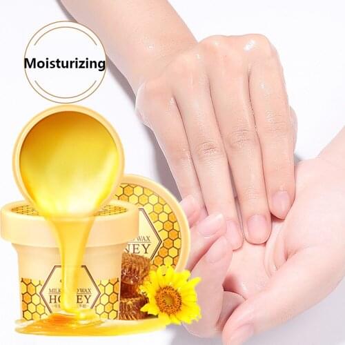 120g Milk Honey Hand Mask Hand Wax Moisturizing Fine Texture Whitening Skin Care Exfoliating Calluses Hand Film Hands Care Cream