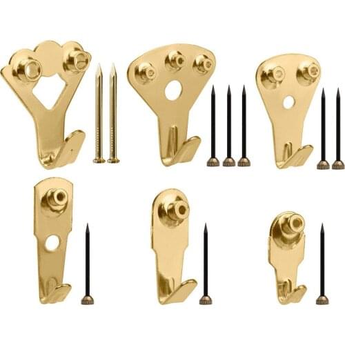 130Pcs Metal Heavy Duty Painting Handbag Hooks Nails Wall Mounting Photo Frame Cabinet Hanging Picture Hanger Set Easy Use Home