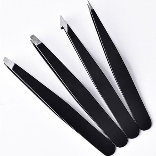 200pcs Eyebrow Tweezers Stainless Steel Removal Makeup Professional Hair Removal Eyebrow Pliers Clip