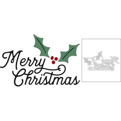 2020 New English Word Merry Christmas Decoration Embossing Metal Cutting Dies For DIY Scrapbooking Card Paper Making no stamps