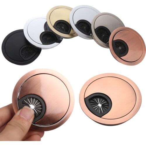 4Sizes Zinc Alloy Desk Wire Hole Cover Computer Tidy Grommet Table Cable Outlet Port Surface Line Box Hardware