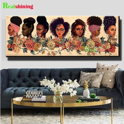African Woman 5D DIY Diamond Painting Full Square Round Diamond Embroidery Rose Flower Cross Stitch Mosaic Wall Art Decor N2232