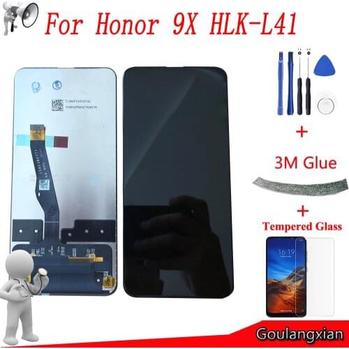 6.59'' AAA Original With Frame For Huawei Honor 9X HLK-L41 LCD Display Touch Screen Digitizer Assembly For Honor 9X HLK-LX1 LCD