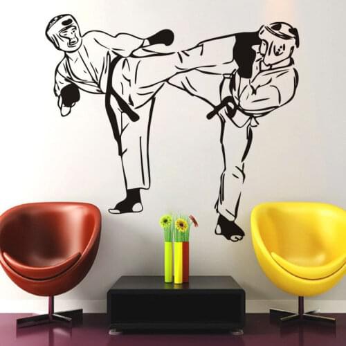 Martial Vinyl Wall Decals Karate Fighter Adesivo Art Mural Removable Sport High Quality Wall Sticker For Sports Teens Room ZA362