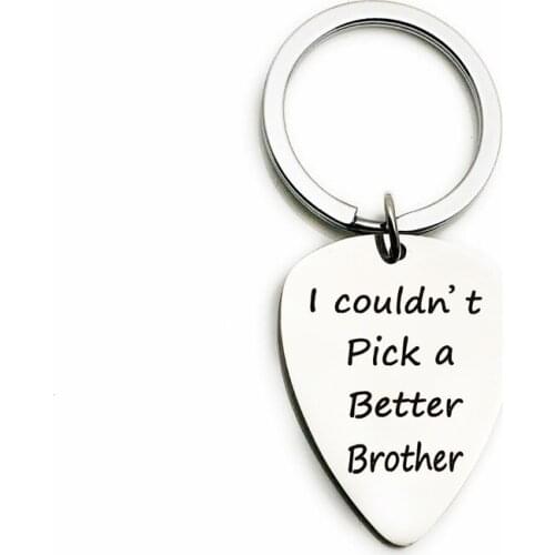 Oeinin Charms Key Chain Man I Couldn`t Pick A Better Keychain Bags Lovers Silver Color Keyring Guitar Pick Creativity Llaveros