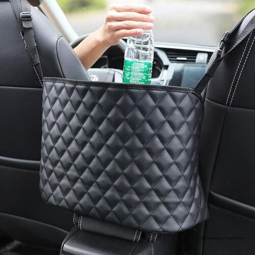 Black Car Seat Storage and Handbag Holding Net Hanging Storage Bag Between Car Seats