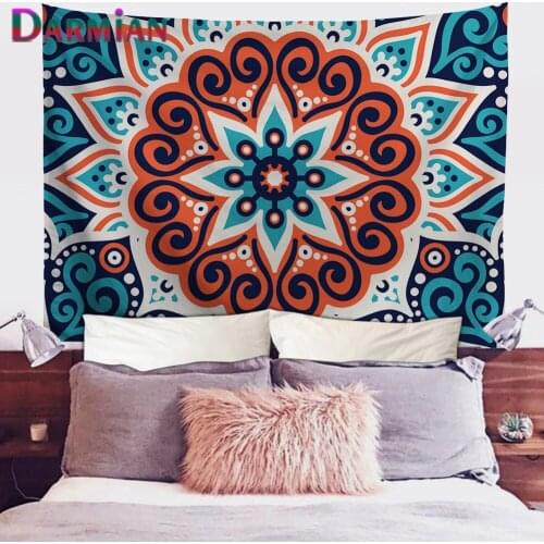 DARMIAN Hippie Tapestry Mandala Psychedelic Background Cloth Background Wall Decoration Cloth Tapestry Home Art Deco Mural Tapes
