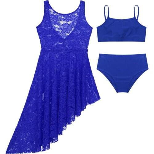 Girls Ballet Dance Dress Childrens Gymnastics Leotard Dress Crop Top Briefs Suit Kids Stage Dance Wear Girls Dance Costume