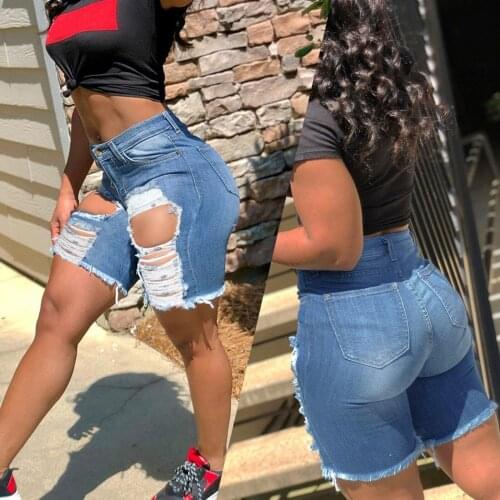 2021 New Fashion Women Plus Size Jeans Pockets Wash Denim Shorts Pants Daily High Quality Comfy Casual Shorts Free Fast Shipping