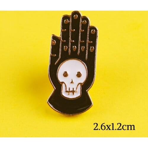 Grim Reaper Brooch Lapel Pin Metal badges Wholesale Geometric Palm Enamel Pins For Backpacks Jacket Accessories