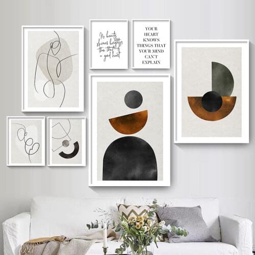 Nordic Style Canvas Simplicity Art Painting Line Drawing Wall Pictures For Home Decor Geometry Abstract Vintage Print Poster