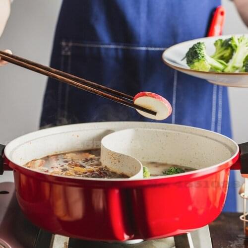 Quality Non Stick Pink Korean Large Capacity Maifan Stone Cooking Pot Household Kitchen Induction Cooker Pan Hotpot