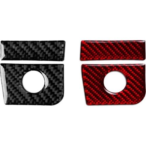 2Pcs Storage Box Panel Grain Design Waterproof Carbon Fiber Self-adhesive Storage Box Sticker for Ford Mustang 2015-2019