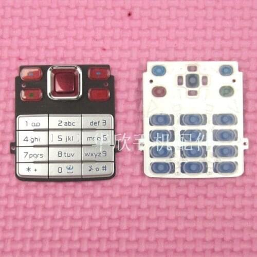 Red&Silver New Main Function Keyboards For Nokia 6300 Buttons Cover Case Keypads Free shipping