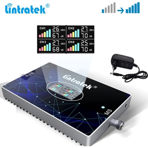 Lintratek 4 band signal booster gsm 2g 3g 4g lte 800 cellular amplifier 800 900 1800 2100 repeater DCS LTE WCDMA GSM Booster