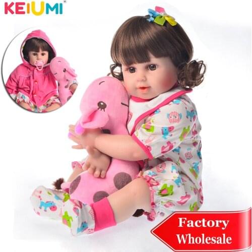 Fashion 20'' Reborn Baby Dolls Toy Soft Silicone Vinyl Realistic Reborn Meinina Curved hair Real Like Princess kids gifts
