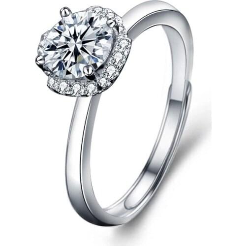 Moissanite ring jewelry Sterling silver 925 rings Diamond wedding ring for couples luxury designer 1ct D color flower Bud shape