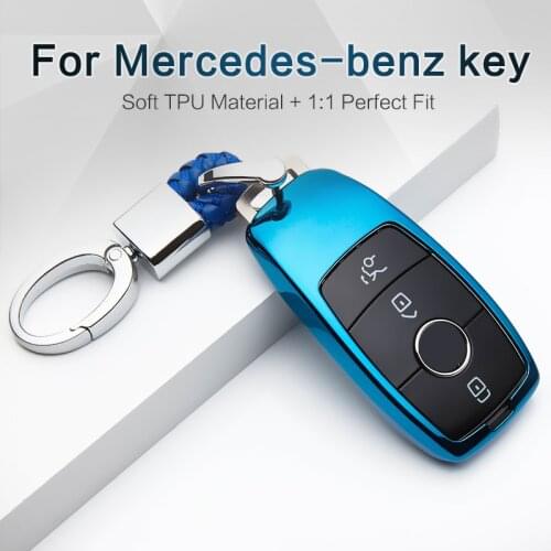 Soft TPU Car Key Case Cover For Mercedes Benz Accessories A B C E S G Class E200 E260 E300 E320 CLA CLS GLA GLC Key Ring Shell