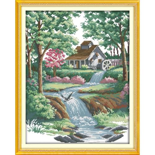 Good environment cross stitch kit landscape14ct 11ct count printed canvas stitching embroidery DIY handmade needlework